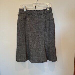 Rebecca Taylor brown tweed flared skirt